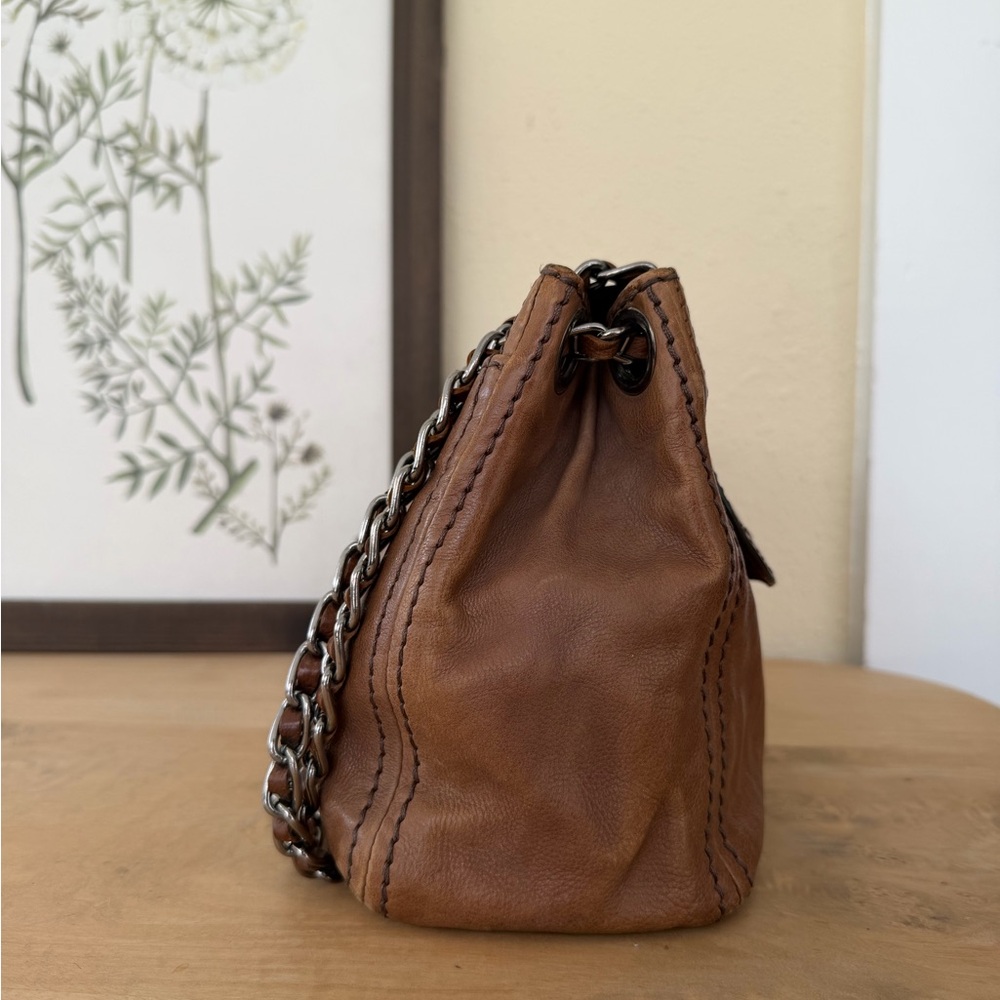 Prada Tan Leather Chain Shoulder Bag - Picture 5 of 13
